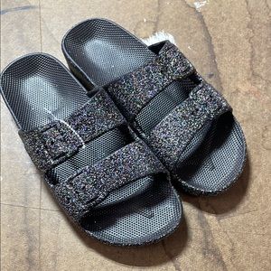 Women Glitter Sandals - Black
